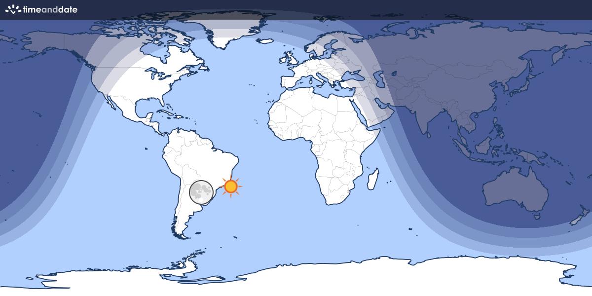 Map showing day and night parts of the world