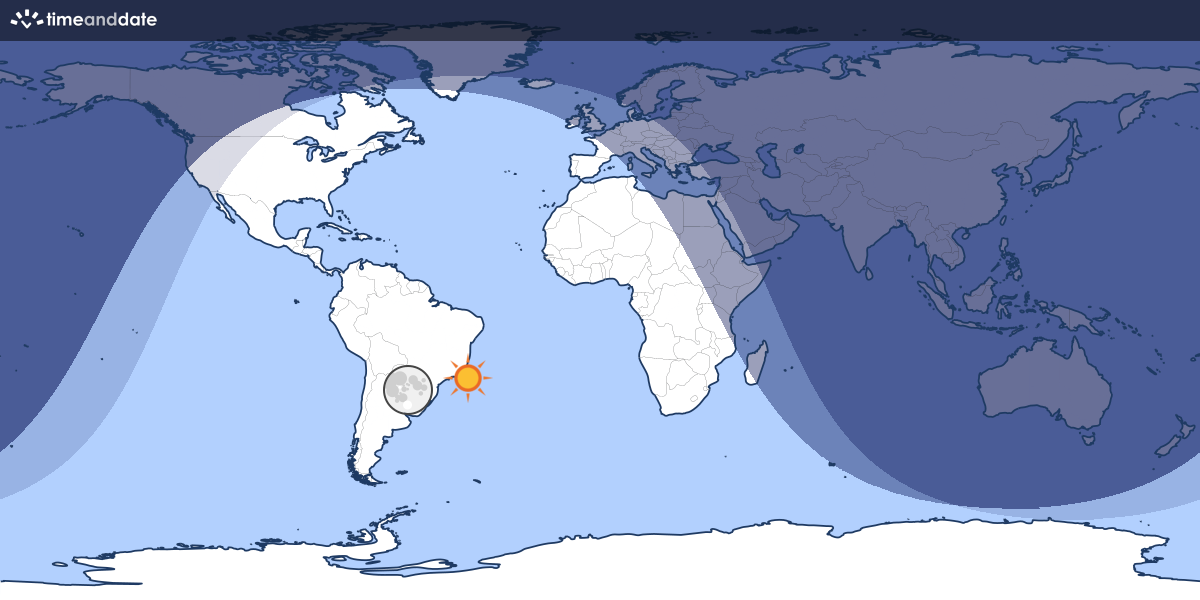 Map showing which part of the Earth the Moon is currently above the horizon at.